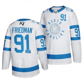 North Carolina Tar Heels Noah Friedman 2023 Frozen Finley White #91 Stadium Series Jersey