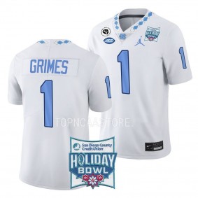 Tony Grimes UNC Tar Heels White 2022 Holiday Bowl Limited Football Jersey