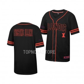 Illinois Fighting Illini Free Spirited Black Button-Up Baseball Mesh Jersey Unisex