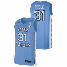 Anya Poole #31 Blue North Carolina Tar Heels Sweet 16 2022 NCAA March Madness Jersey