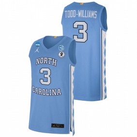 Kennedy Todd-Williams #3 Blue North Carolina Tar Heels Sweet 16 2022 NCAA March Madness Jersey