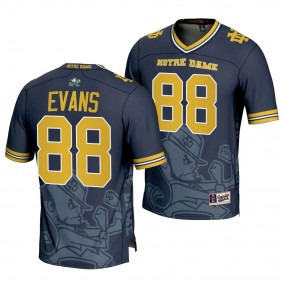 Notre Dame Fighting Irish Mitchell Evans 2024 Icon Print Navy Football Fashion Jersey Unisex