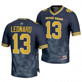 Notre Dame Fighting Irish Riley Leonard 2024 Icon Print Navy Football Fashion Jersey Unisex