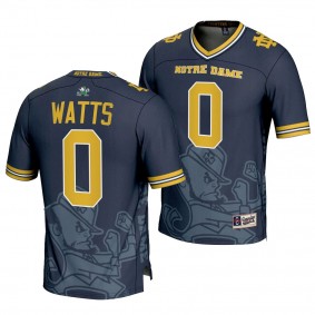 Notre Dame Fighting Irish Xavier Watts 2024 Icon Print Navy Football Fashion Jersey Unisex