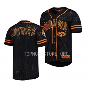 Oklahoma State Cowboys Free Spirited Black Button-Up Baseball Mesh Jersey Unisex