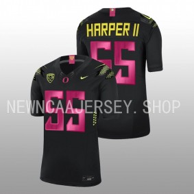 Marcus Harper II Oregon Ducks Breast Cancer Awareness 2022-23 Black Unisex Jersey Alternate Limited