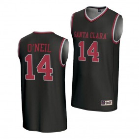 Santa Clara Broncos Johnny O'Neil Mens Basketball Black NIL Lightweight Jersey Unisex