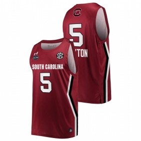 South Carolina Gamecocks Victaria Saxton 2022 March Madness Final Four Unisex Wine Jersey NCAA Women's Basketball