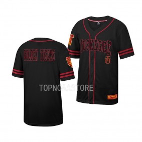 Tuskegee Golden Tigers Free Spirited Black Button-Up Baseball Mesh Jersey Unisex