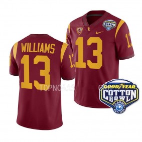 Caleb Williams USC Trojans 2023 Cotton Bowl Cardinal Men College Football 13 Jersey