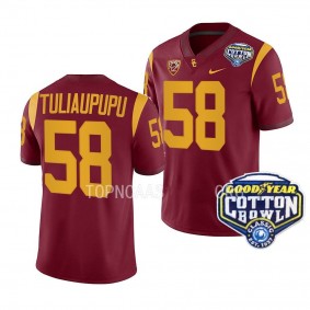 Solomon Tuliaupupu USC Trojans 2023 Cotton Bowl Cardinal Men College Football 58 Jersey