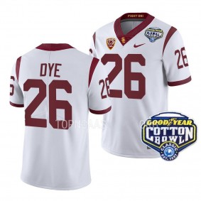 USC Trojans 2023 Cotton Bowl Travis Dye #26 White Men's College Football Jersey