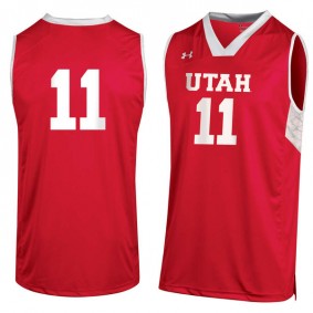 Male Utah Utes #11 Crimson Basketball Jersey