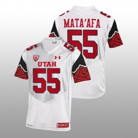 Utah Utes Andrew Mata'afa #55 Jersey White College Football