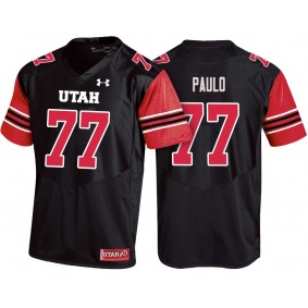 Utah Utes #77 Black College Football Darrin Paulo Jersey