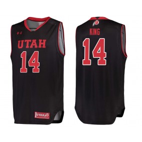 Utah Utes #14 Black College Basketball Brooks King Jersey