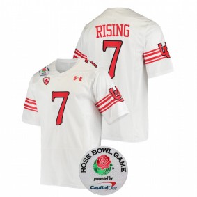 2022 Rose Bowl Utah Utes Cameron Rising All-White Throwback #7 Jersey