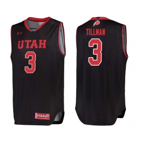 Utah Utes #3 Black College Basketball Donnie Tillman Jersey