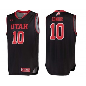 Utah Utes #10 Black College Basketball Jake Connor Jersey