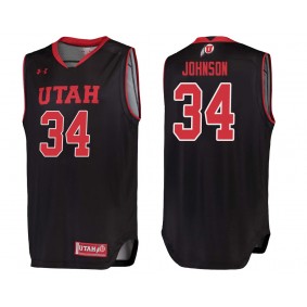 Utah Utes #34 Black College Basketball Jayce Johnson Jersey