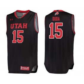 Utah Utes #15 Black College Basketball Nate Duda Jersey