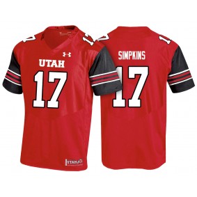 Utah Utes #17 Red College Football Demari Simpkins Jersey