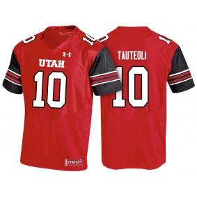 Utah Utes #10 Red College Football Sunia Tauteoli Jersey