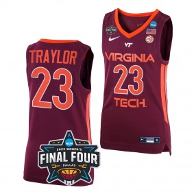 Virginia Tech Hokies Kayana Traylor 2023 NCAA Final Four Womens Basketball Jersey Maroon #23