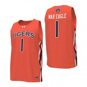 War Eagle #1 Auburn Tigers College Basketball Replica Jersey 2023-24 Orange