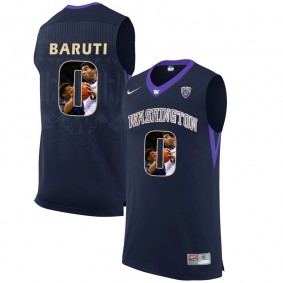 Washington Huskies #0 Bitumba Baruti Black NCAA College Basketball Player Portrait Fashion Jersey