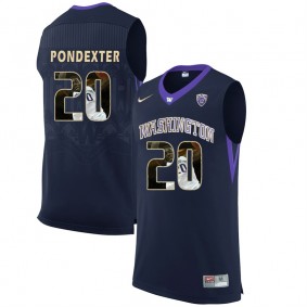 Washington Huskies #20 Quincy Pondexter Black NCAA College Basketball Player Portrait Fashion Jersey