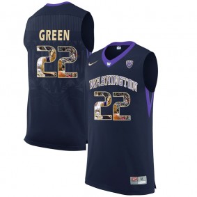 Washington Huskies #22 Dominic Green Black NCAA College Basketball Player Portrait Fashion Jersey