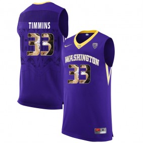 Washington Huskies #33 Sam Timmins Purple NCAA College Basketball Player Portrait Fashion Jersey