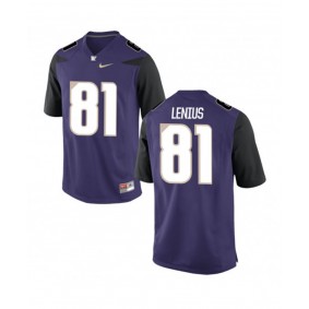 Washington Huskies Football #81 Purple College Brayden Lenius Jersey