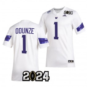 Washington Huskies 2024 College Football Playoff Rome Odunze #1 White Men's National Championship Jersey