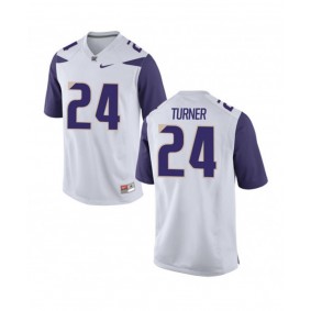 Washington Huskies Football #24 White College Ezekiel Turner Jersey