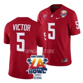 Lincoln Victor Washington State Cougars 2022 LA Bowl Crimson College Football Jersey