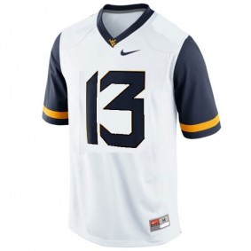 Male West Virginia Mountaineers #13 Andrew Buie White Football Jersey