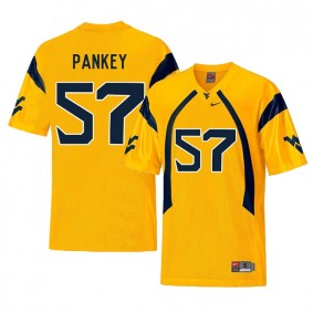 West Virginia Mountaineers Football #57 Gold College Adam Pankey Jersey