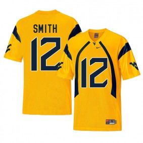 West Virginia Mountaineers Football #12 Gold College Geno Smith Jersey