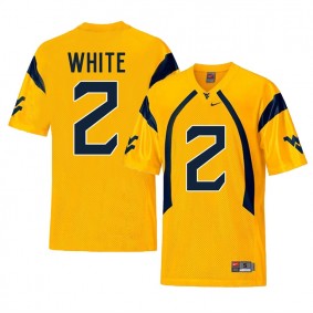 West Virginia Mountaineers Football #2 Gold College Ka'Raun White Jersey