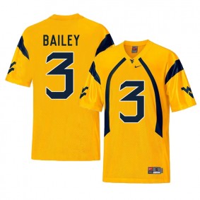 West Virginia Mountaineers Football #3 Gold College Stedman Bailey Jersey