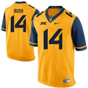 West Virginia Mountaineers #14 Gold College Alumni Football Tevin Bush Jersey