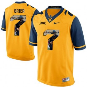 West Virginia Mountaineers Football #7 Gold Player Portrait College Will Grier Jersey