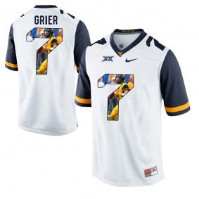 West Virginia Mountaineers Football #7 White Player Portrait College Will Grier Jersey