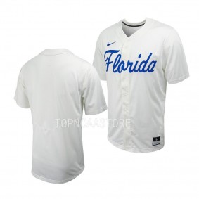 Florida Gators Baseball White Full-Button Jersey Men