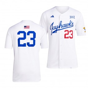 Kansas Jayhawks Team Baseball 23 White Jersey Men