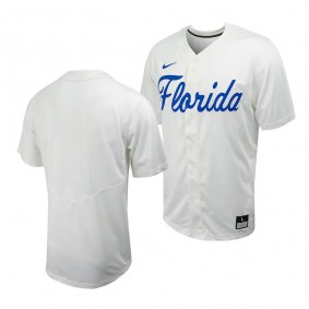 Florida Gators College Baseball White Full-Button Jersey Unisex