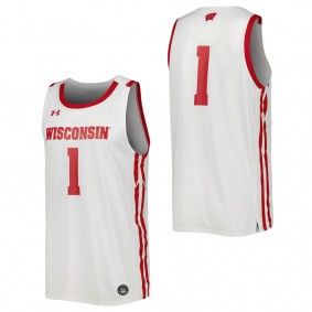 Wisconsin Badgers Under Armour Replica Basketball Jersey White