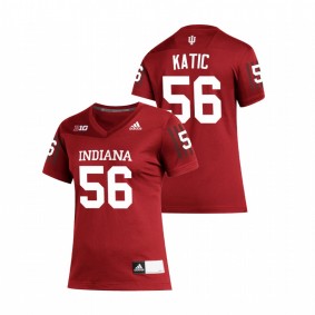 Mike Katic Indiana Hoosiers Women's Crimson Replica Football Jersey